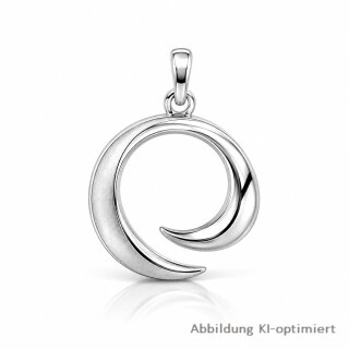 Damen Kettenanhänger 925 Sterling-Silber mattiert & poliert – ca. 23 × 17 mm