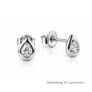Damen Ohrstecker 925 Sterling-Silber mit Zirkonia Tropfen...