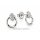 Ohrstecker aus 925 Sterling-Silber mit Zirkonia – Kreisdesign – ca. 11 × 9 mm