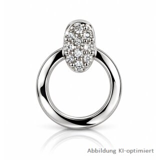 Damen Gleiter-Anhänger 925 Sterling Silber rhodiniert mit Zirkonia