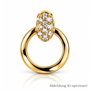 Damen Gleiter-Anhänger 925 Sterling Silber vergoldet mit Zirkonia