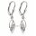 Silber Ohrhänger 925 Sterling Silber mit Zirkonia – 28 × 5 mm