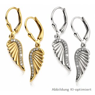 Ohrpendel mit Engelsflügeln und Zirkonia – Sterling Silber 925