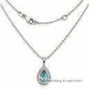 Damen Collier mit hellblauem Zirkonia Tropfen –...