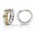 Damen Klappcreolen aus 925 Sterling-Silber Bicolor – rhodiniert & teilvergoldet, ca. 16 × 5 mm