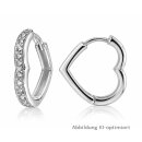 Herz-Klappcreolen aus 925 Sterling-Silber rhodiniert mit...