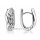 Rhodinierte Klappcreolen aus 925 Sterling-Silber mit Blattmuster