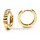 Creolen 925 Sterling-Silber vergoldet – gerilltes Design – ca. 14 × 3 mm