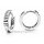 Creolen 925 Sterling-Silber rhodiniert – gerilltes Design – ca. 14 × 3 mm