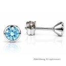 Ohrstecker echt Silber 925 rund mit Zirkonia hellblau 5mm