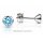 Ohrstecker echt Silber 925 rund mit Zirkonia hellblau 5mm