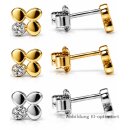 Kleeblatt-Ohrstecker aus 925 Sterling-Silber mit Zirkonia...
