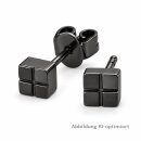 Ohrstecker quadratisch geschwärzt Titan 4mm