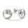 Ohrstecker 925 Sterling Silber rhodiniert – Kreisdesign mit Zirkonia, mattiert und poliert, Ø 8 mm
