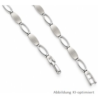 Titan Armband massiv – Mattiert und poliert, 19 cm, 5 mm breit, mit Klappverschluss