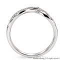 Damenring 925 Sterling Silber rhodiniert – Verschlungenes Design mit Zirkonia, poliert, 9 mm breit