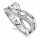 Damenring 925 Sterling Silber rhodiniert – Verschlungenes Design mit Zirkonia, poliert, 9 mm breit