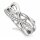 Damenring 925 Sterling Silber rhodiniert – Verschlungenes Design mit Zirkonia, poliert, 9 mm breit
