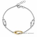 Armband 925 Sterling Silber Bicolor mit gedrehten...