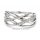 Damenring Silber 925 rhodiniert mit Zirkonia – Verschlungenes Design, 8 mm