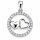 Doppel-Herzanhänger Silber 925 rhodiniert mit Zirkonia – Zwei Herzen im Kreis, 22 × 16 mm