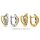 Scharniercreolen Silber 925 mit Zirkonia – Bicolor-Design mit verschlungenen Linien, 16 × 8 mm