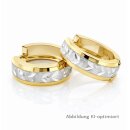 Creolen echt Gold 333 bicolor Brillantschliff 15x5mm