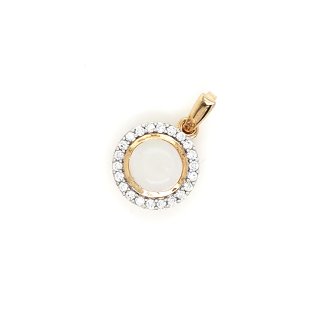 Anhänger 333 Gold poliert Opal Zirkonia 17x11 mm