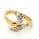 Damenring Schlangenring mit Diamant Smaragden, 18kt Gold...