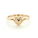 Damenring Herz mit Diamanten, 585 Gold 14kt Ringweite 54