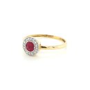 Damenring bicolor mit Rubin und Diamanten echt Gold 585...