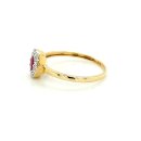 Damenring bicolor mit Rubin und Diamanten echt Gold 585 Glanz Ringweite 52