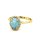 Damenring mit Opalith blau und Zirkonia, 585 Gelbgold