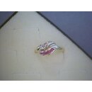 Damenring geschwungen mit Rubin echt Gold 333 Glanz...
