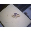 Damenring Gold 585 mit Diamanten und Perle Ringweite 52