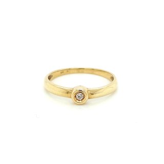 Brillantring Verlobungsring Damenring mit Diamant echt Gold 585 poliert Ringweite 52