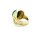 Damenring mit großem Türkis in Cabochonschliff, 14kt Gold 585 Glanz Ringweite 63