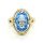 Damenring mit großem hellblauen Stein, 8kt Gold 333 Ringweite 61