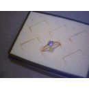Damenring Verlobungsring mit großem weißen Stein echt Gold 585 Glanz Ringweite 56